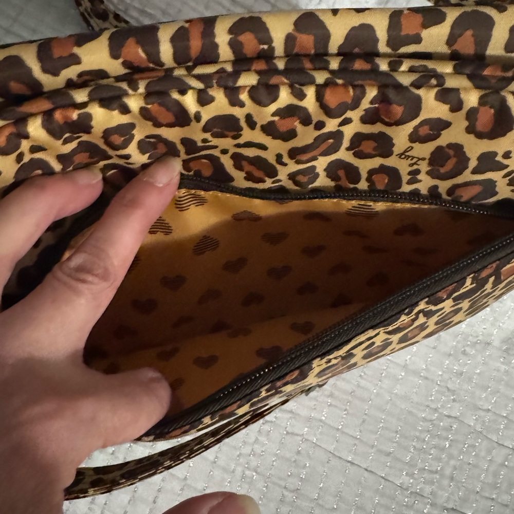 Lug Leopard Print Quilted Crossbody Bag - Brown - Picture 6 of 8